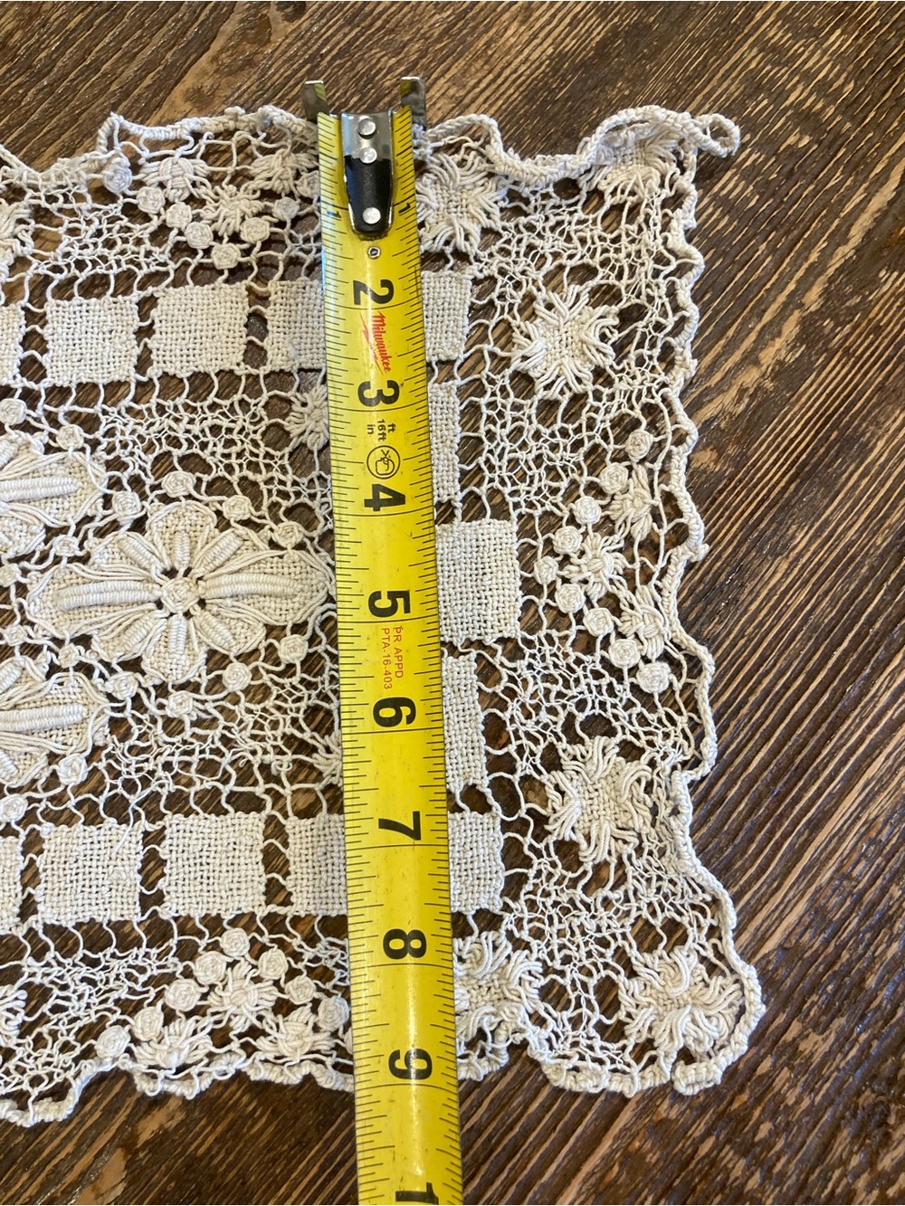 Small Rectangle Doily Table Accent in Cream Flower Design Crochet - Picture 10 of 13